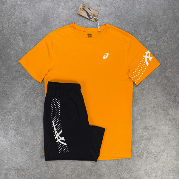 Asics Icon T shirt & Shorts Set Orange