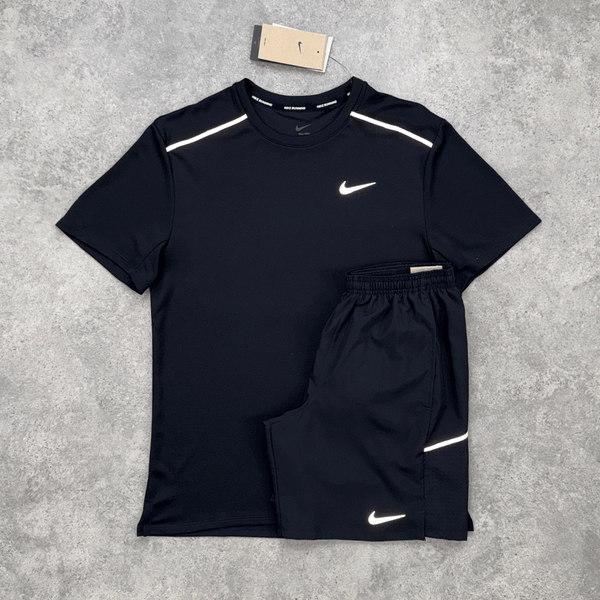 Nike Miler T shirt & Shorts Set Black