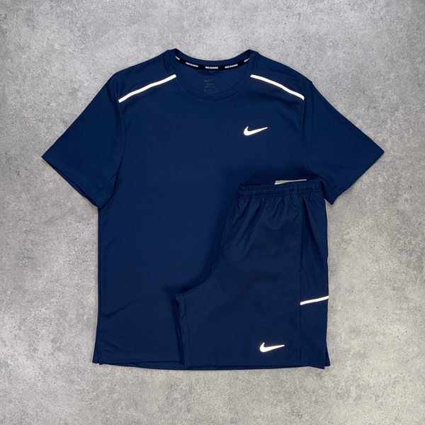 Nike Miler T shirt & Shorts Set Navy