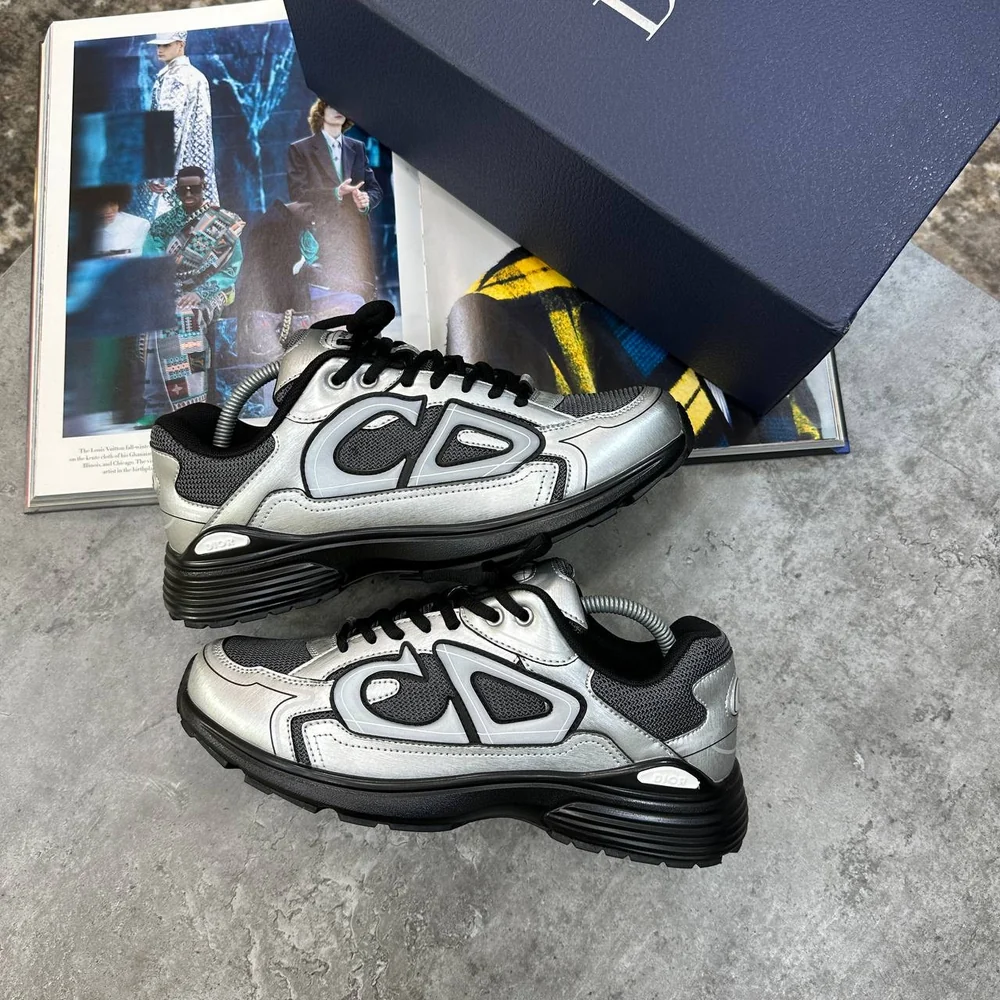 Dior B30 Shoes/Trainers Silver/Black