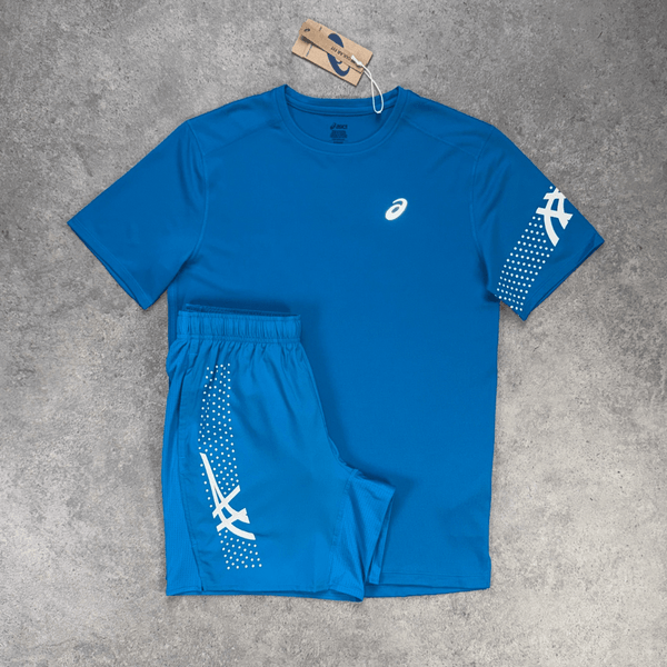 Asics Icon T shirt & Shorts Set Blue